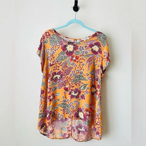 Christian Siriano Floral Blouse - Womens Hi-Lo Shirt Size XL